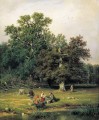Sammeln Pilze 1870 klassische Landschaft Ivan Ivanovich Bäume